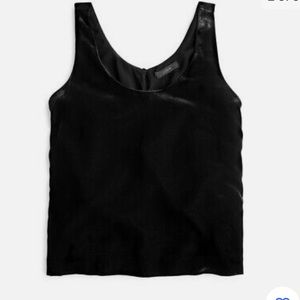 NWT - J.Crew Velvet Scoop Neck Tank Top - Size 4 - Black